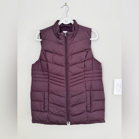 J Jill Down Puffer Vest Burgundy Fig Plum size M P - Picture 2 of 16